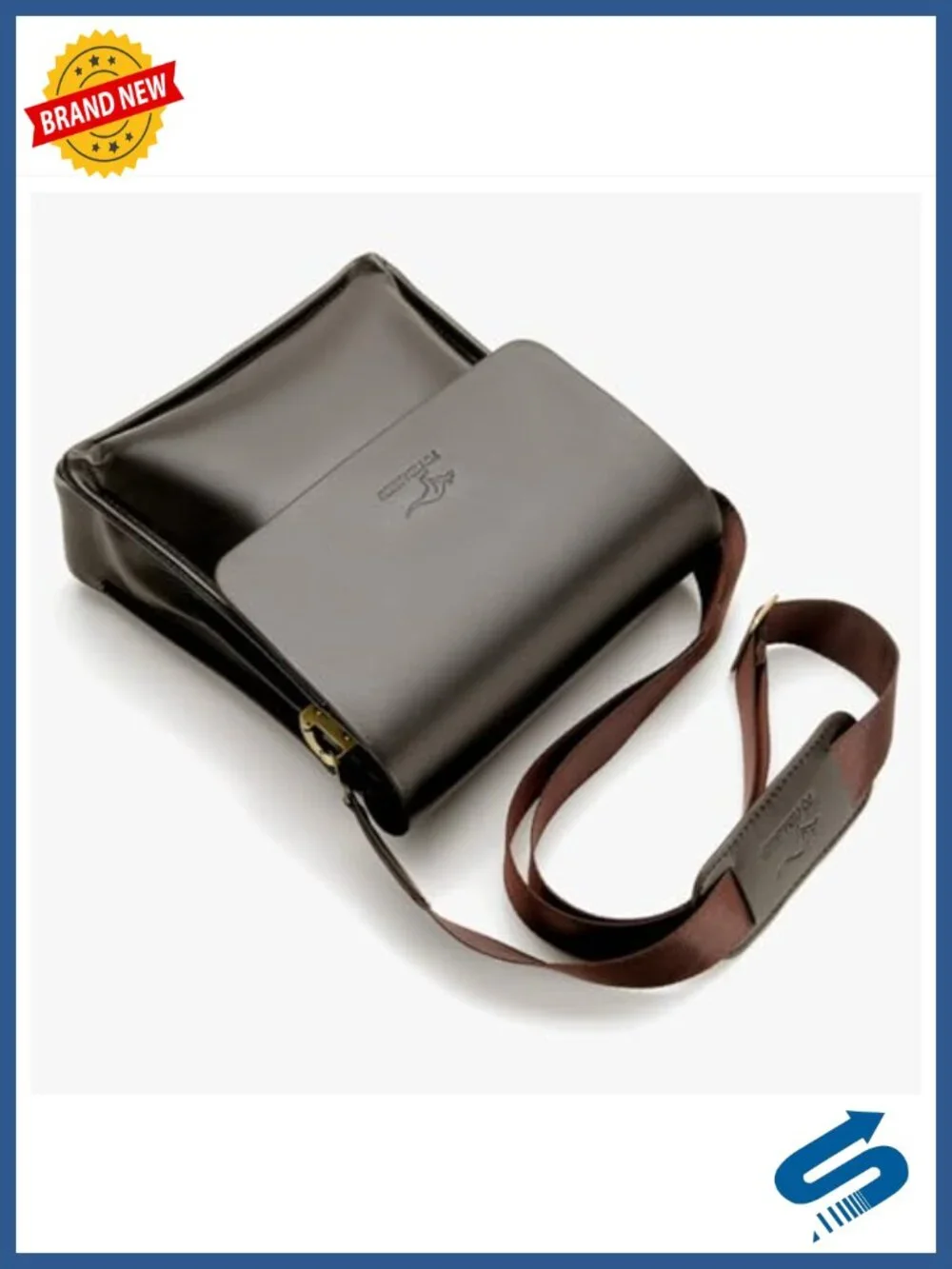 PU Leather Crossbody Messenger Bag for Work Travel Business